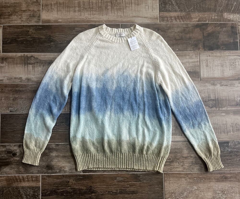 $995 NWT Altea Milano Maglia Girocollo Sfumato Knitted Cotton Sweater Size XL